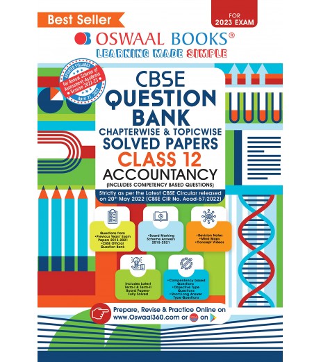 Oswaal CBSE Question Bank Class 12 Accountancy Chapter Wise and Topic Wise | Latest Edition CBSE Class 12 - SchoolChamp.net
